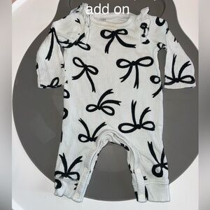 Cat & Jack Gray Ribbed One-Piece Playsuit with Black Bow Print